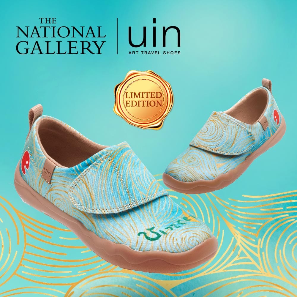 UIN Kid Van Gogh Wheatfield with Cypresses V4 Kid Canvas loafers