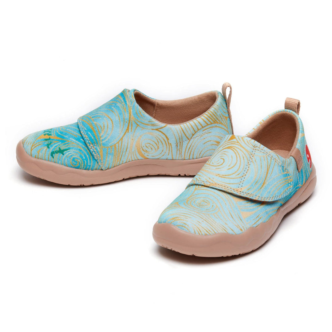 UIN Kid Van Gogh Wheatfield with Cypresses V4 Kid Canvas loafers