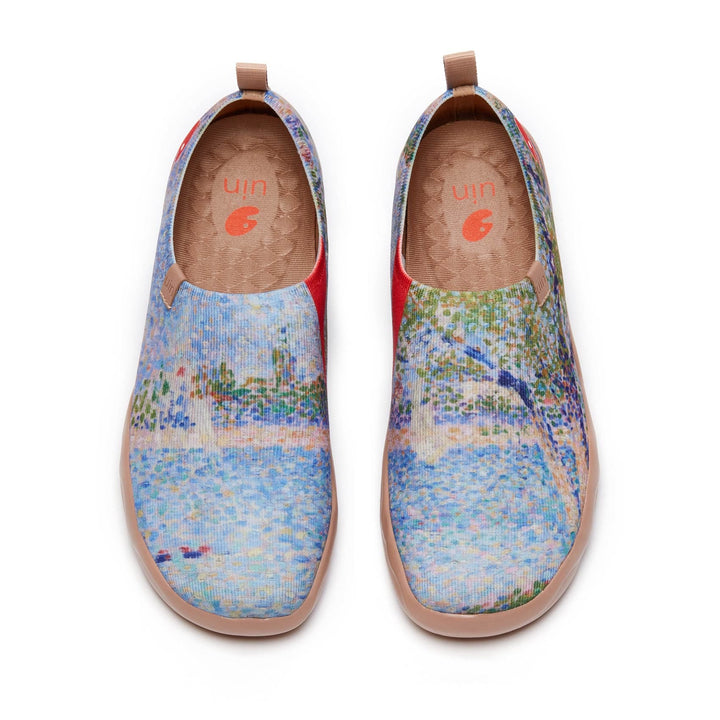 UIN Men Georges Seurat The Seine seen from La Grande Jatte Men Canvas loafers