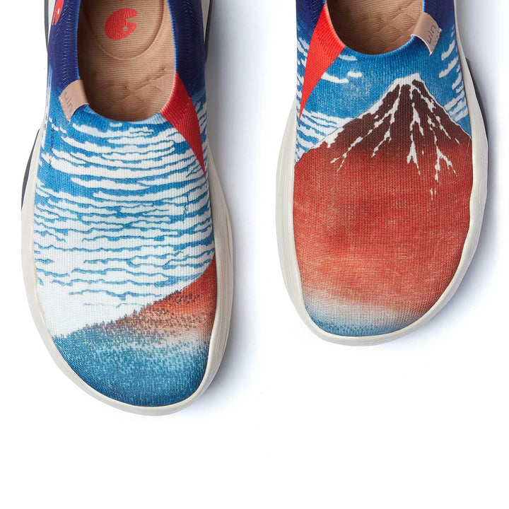 UIN Men Katsushika Hokusai Red Fuji 1 Toledo V Men Canvas loafers