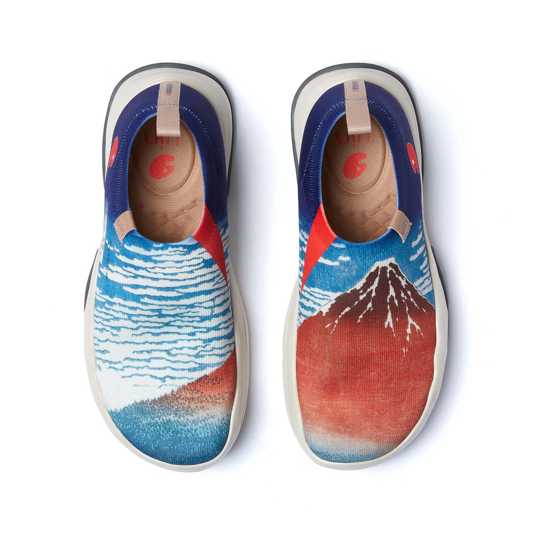 UIN Men Katsushika Hokusai Red Fuji 1 Toledo V Men Canvas loafers