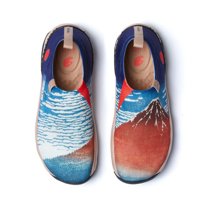 UIN Men Katsushika Hokusai Red Fuji 2 Toledo XI Men Canvas loafers