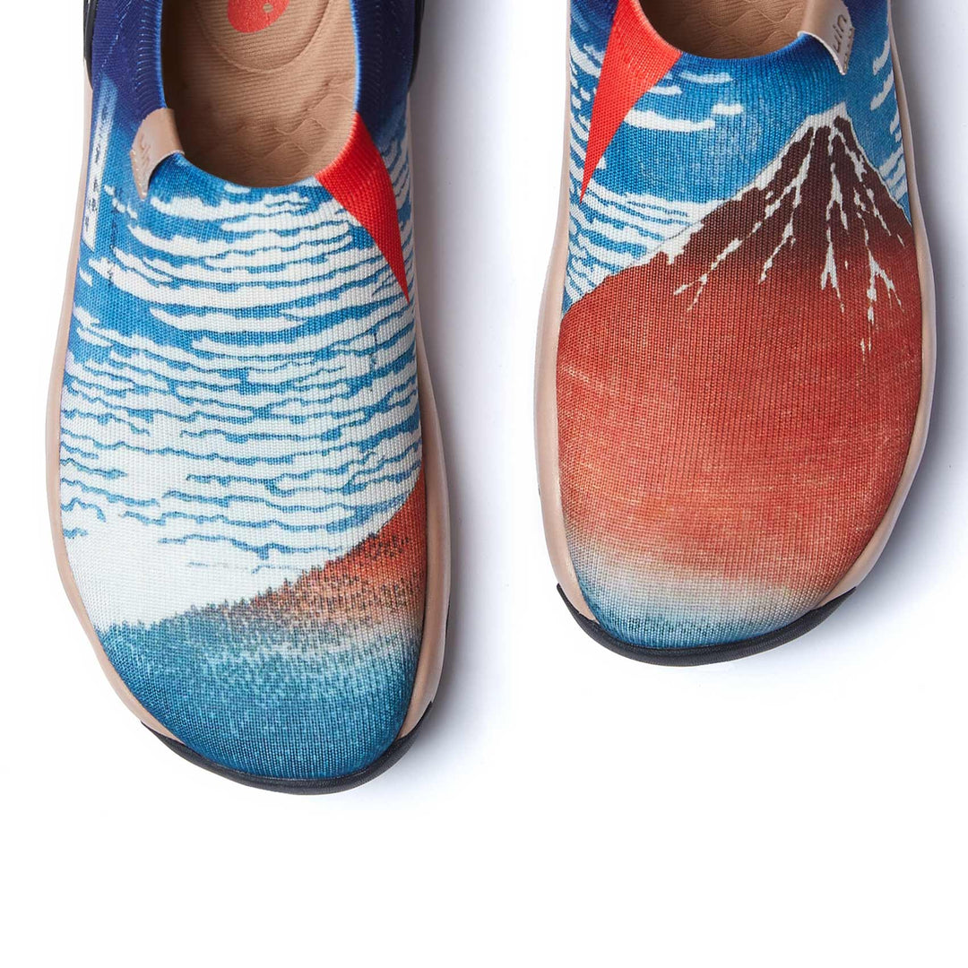 UIN Men Katsushika Hokusai Red Fuji 2 Toledo XI Men Canvas loafers