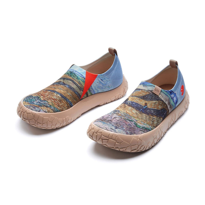 UIN Men Van Gogh Enclosed Field with Ploughman 1 Toledo IV Men Canvas loafers