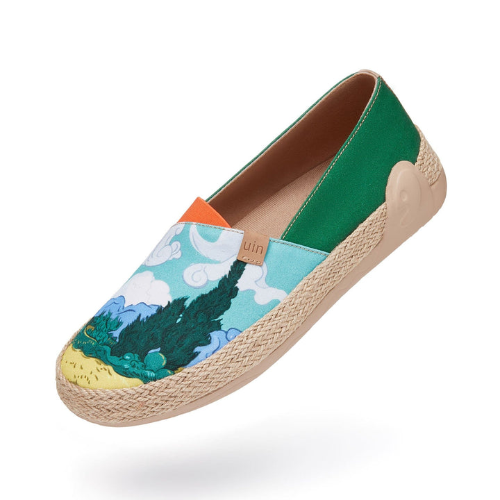 UIN Men Van Gogh Wheatfield with Cypresses Marbella I Men Canvas loafers