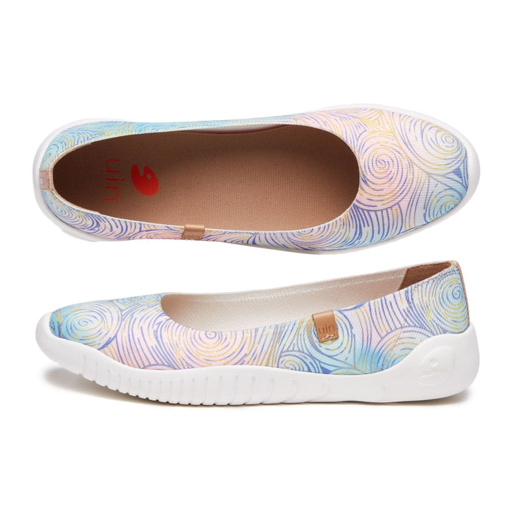 UIN Women Van Gogh Wheatfield with Cypresses V3 Minorca Women Canvas loafers