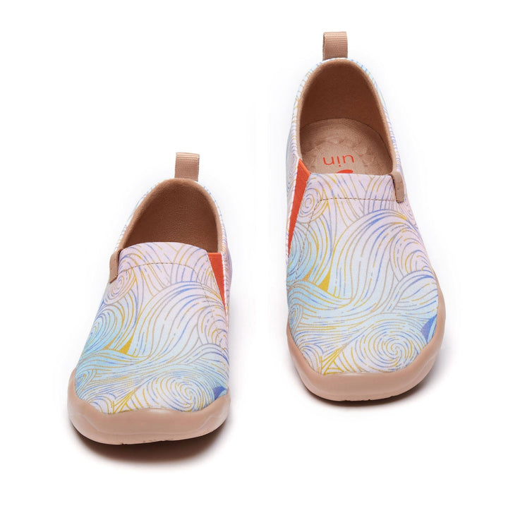 UIN Women Van Gogh Wheatfield with Cypresses V3 Women Canvas loafers