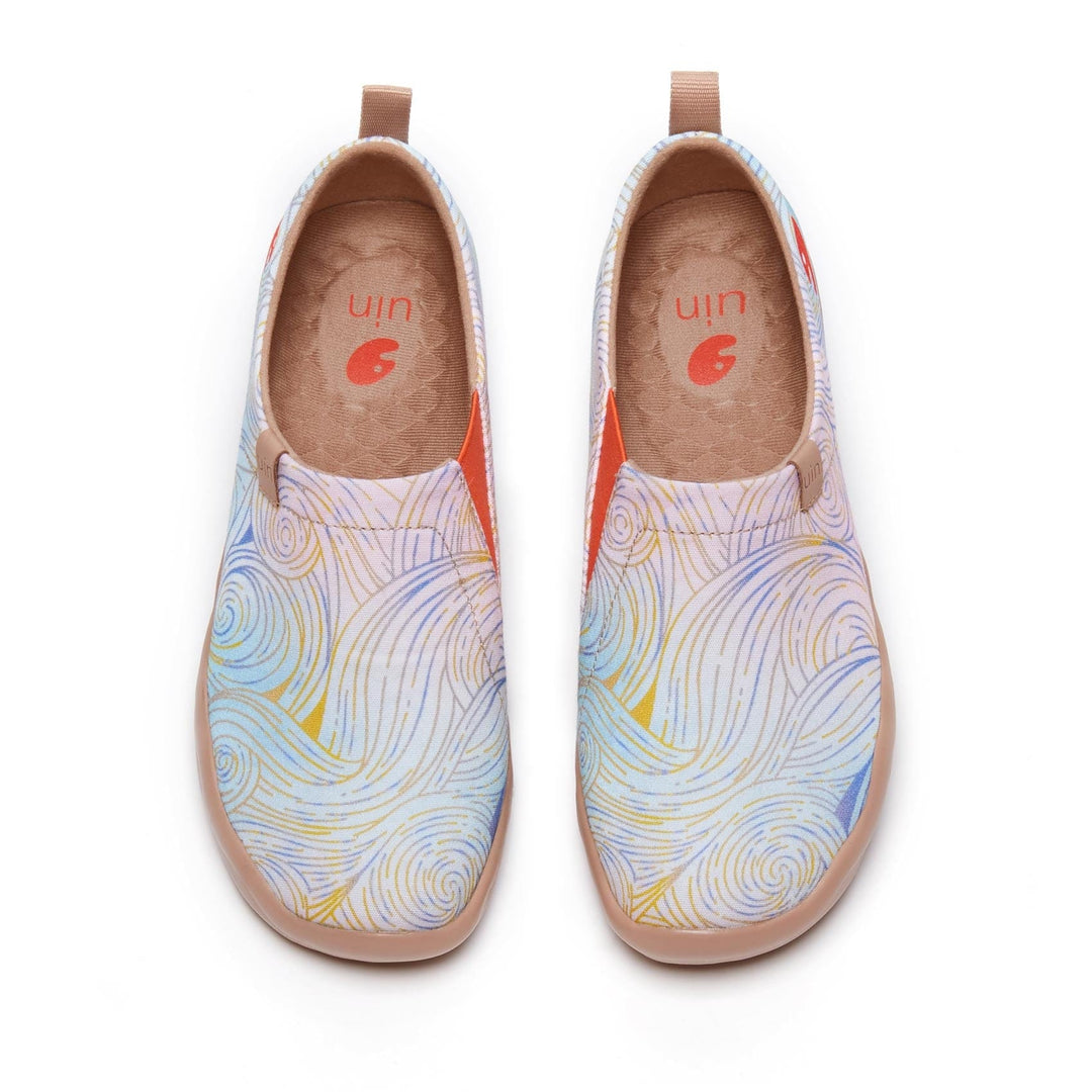 UIN Women Van Gogh Wheatfield with Cypresses V3 Women Canvas loafers