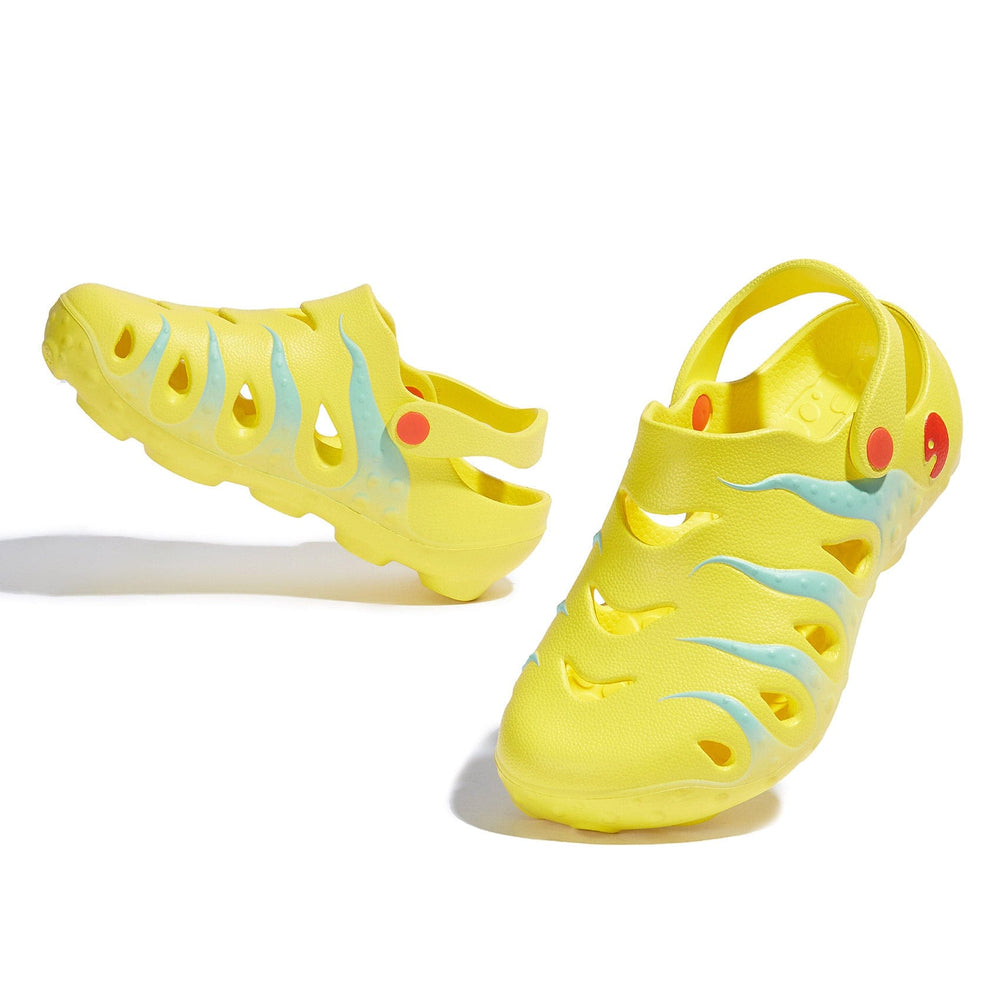 UIN Women Yellow & Glass Blue Octopus I Women Canvas loafers