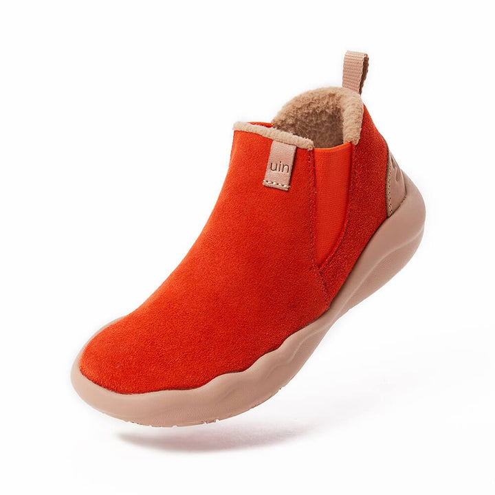 UIN Footwear Kid (Pre-sale) Granada Red Cow Suede Boots Kid Canvas loafers