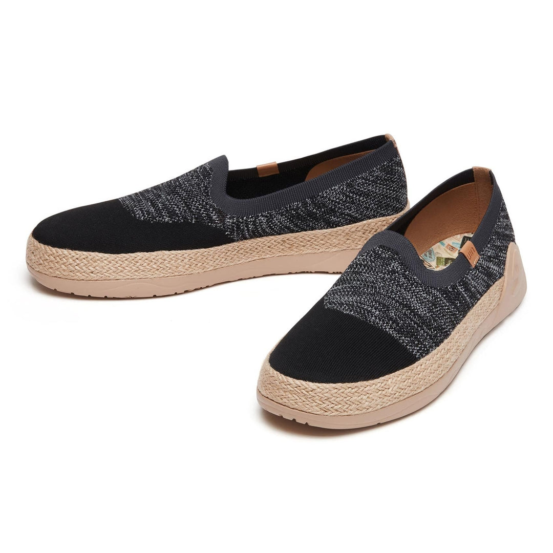 UIN Men Charcoal Black Marbella II Men Canvas loafers