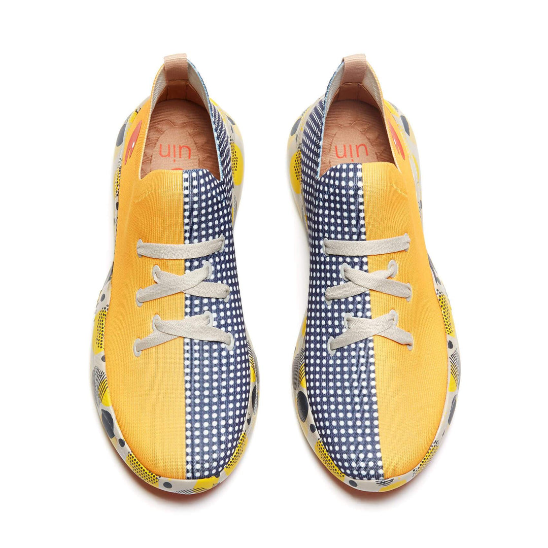 UIN Men Grey & Yellow Mijas Men Canvas loafers