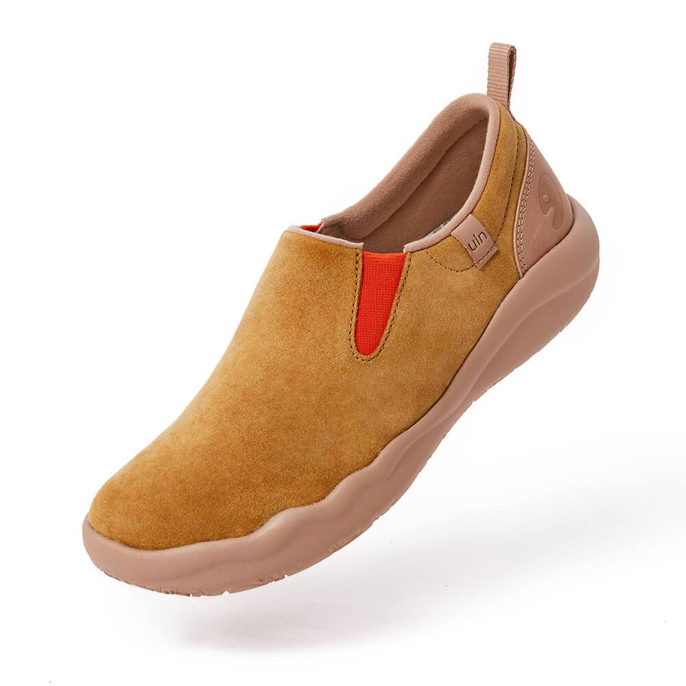 UIN Men (Pre-sale) Cuenca Khaki Cow Suede Men Canvas loafers