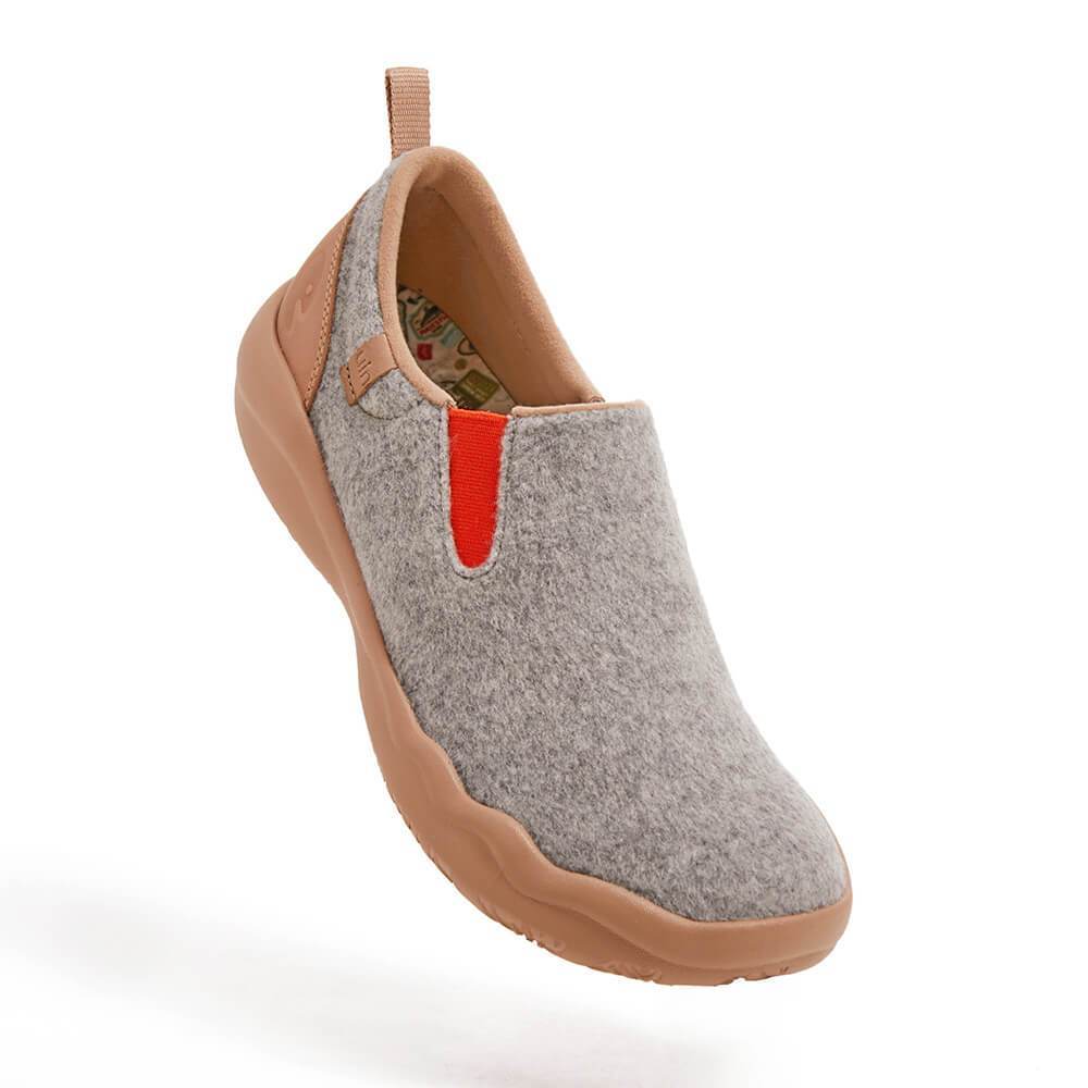 UIN Men (Pre-sale) Cuenca Light Grey Wool Men Canvas loafers