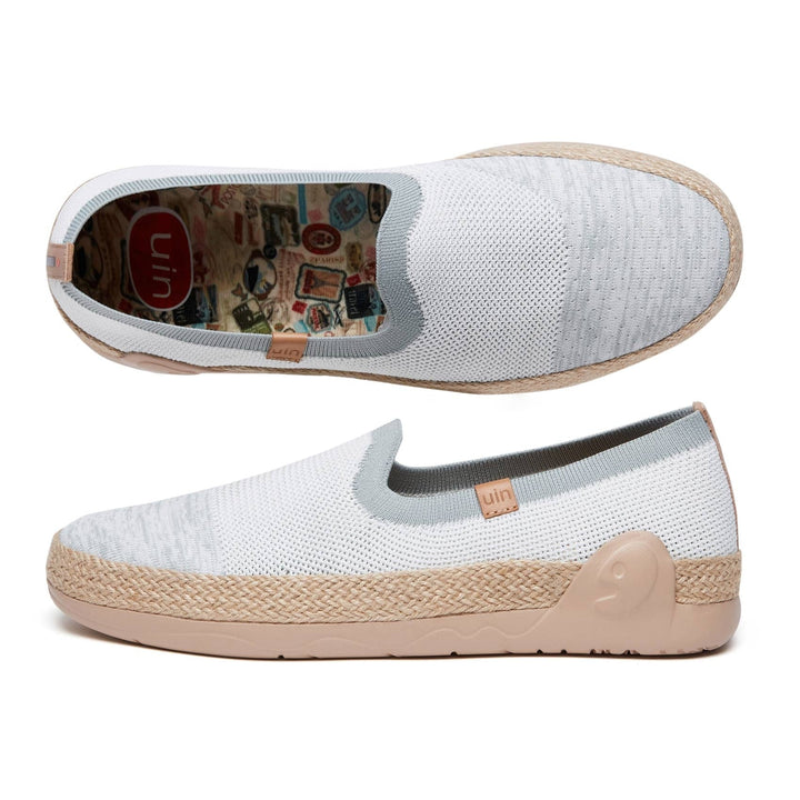 UIN Men Pure White Marbella II Men Canvas loafers