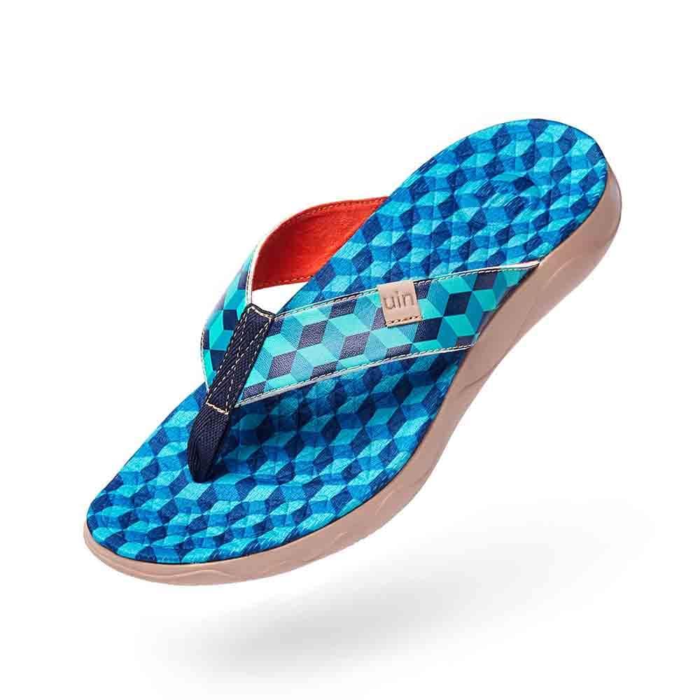 UIN Footwear Men Rubik's Cube Men Majorca Flip Flops Canvas loafers