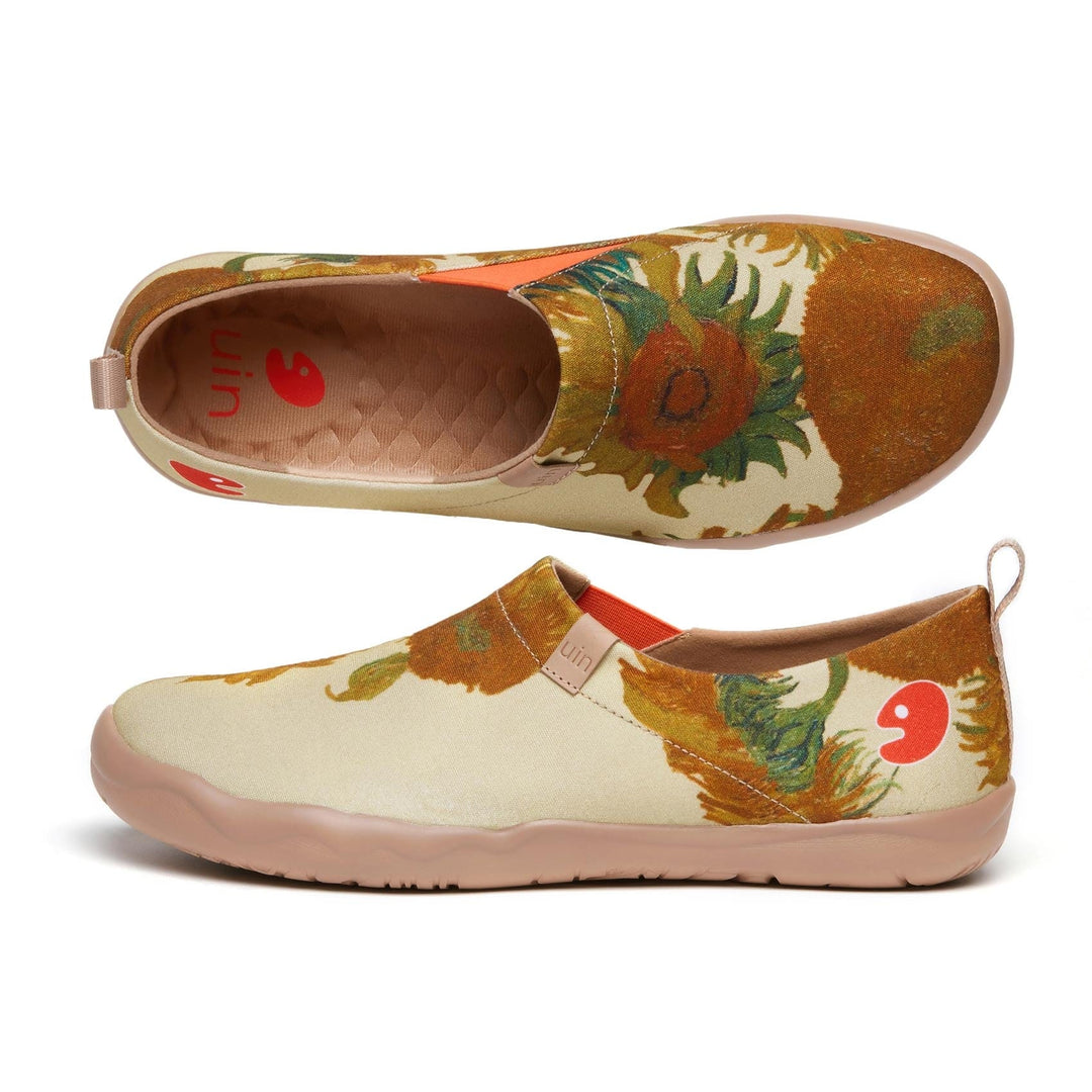 UIN Men Van Gogh Sunflowers Men Canvas loafers