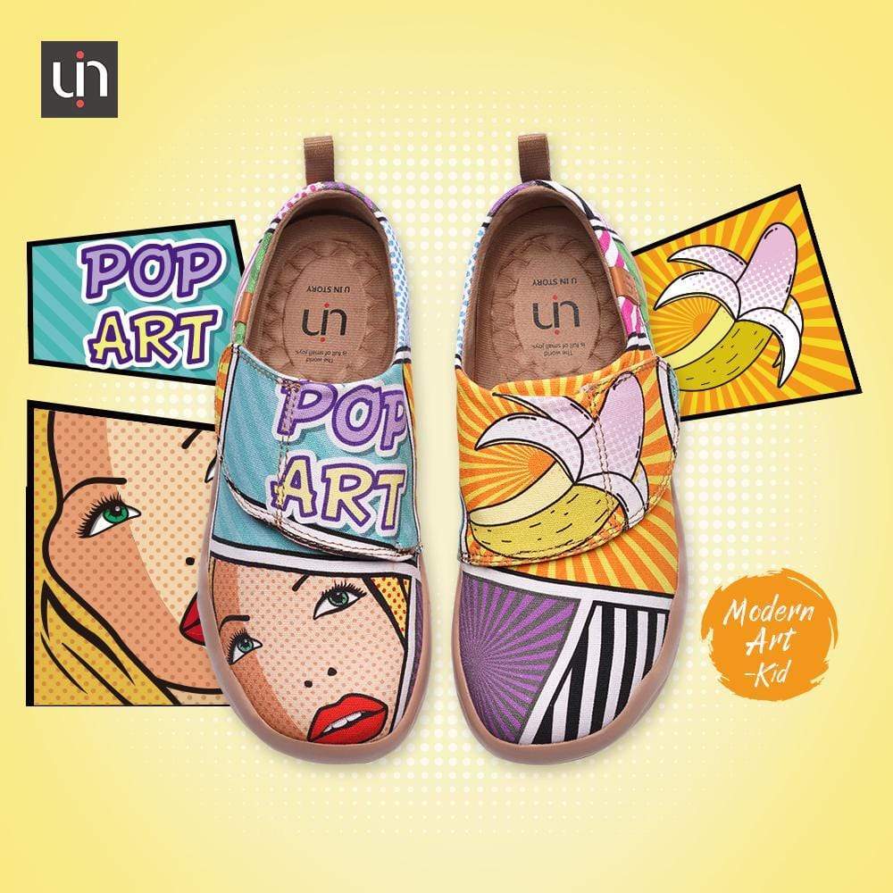 UIN -Pop Art- Trendy Cartoon Design Painted Kids Shoes Canvas loafers