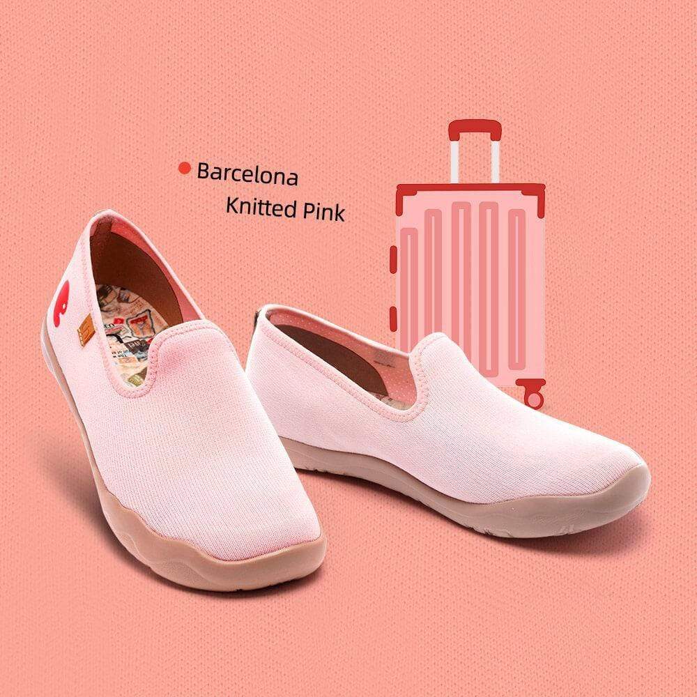 UIN Footwear Women Barcelona Knitted Pink Canvas loafers