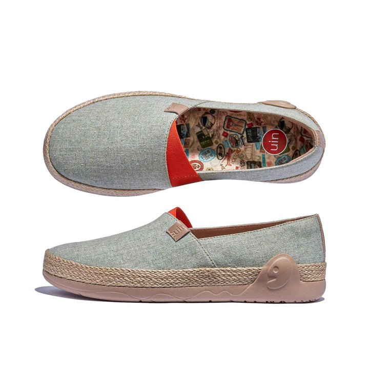 UIN Women Grey Green Marbella I Women Canvas loafers