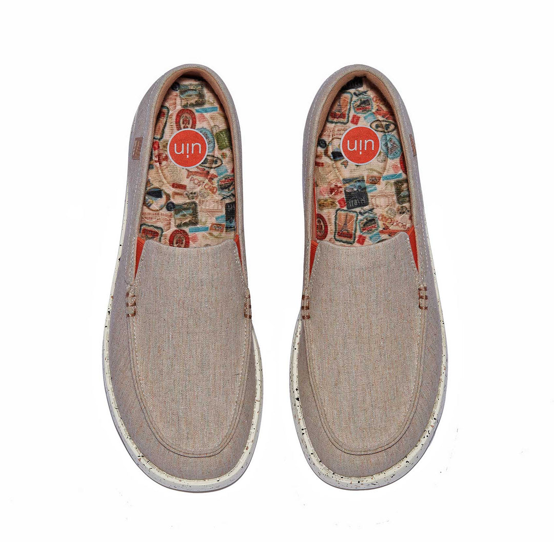 UIN Women Khaki Brown Tarragona III Women Canvas loafers