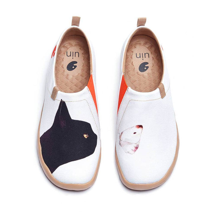 UIN Footwear Women Mew & Butterfly Canvas loafers