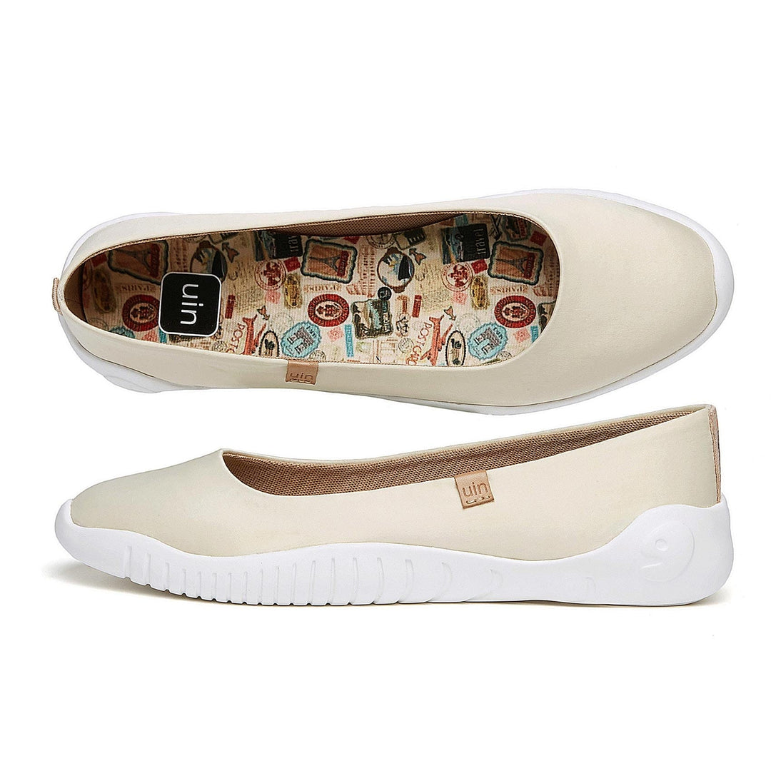 UIN Women Oat Milk Silk Minorca III Women Canvas loafers