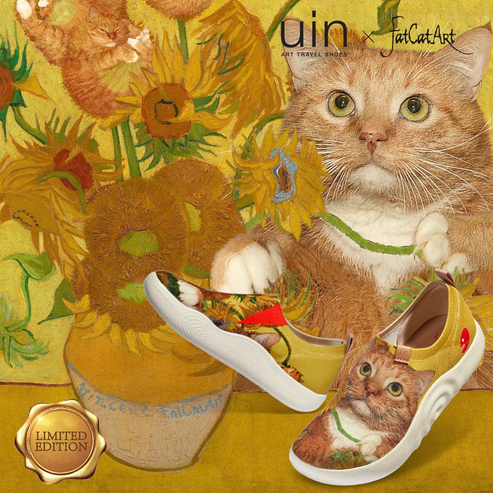 UIN Women Sunflowers and Cat 3 Toledo X Women Canvas loafers